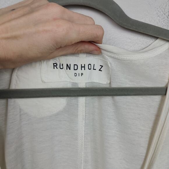 Rundholz Dip Jumpsuit Size Small White Cotton Harem NASA Gauze Button Front - Picture 5 of 13